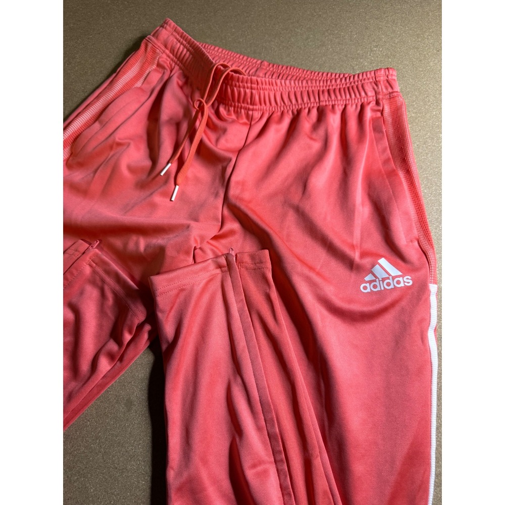 Adidas Women Coral Pink Tiro Track Pants Aeroready 3-Stripe Ankle Zip Size M $89 - Picture 2 of 9